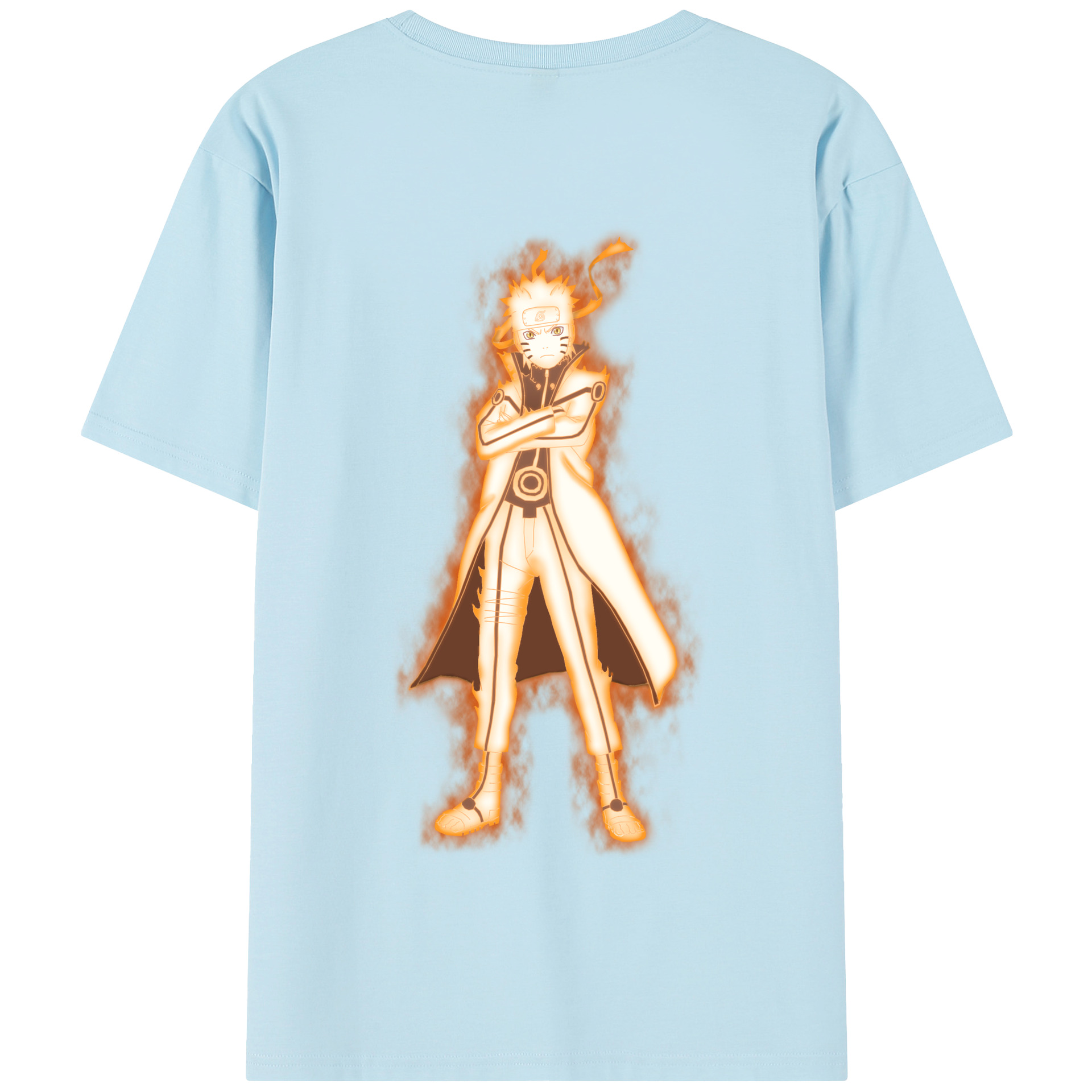（画像用） NARUTO -ナルト- うずまき ナルト Uzumaki Naruto 綿100％半袖Tシャツ（背面プリント）